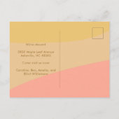 パステルイエローピーチ抽象芸術レトロ引っ越しました ポストカード (裏面)