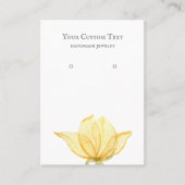 パステルイエローフラワージュエリーイヤリングディスプレイカード 名刺 (正面)