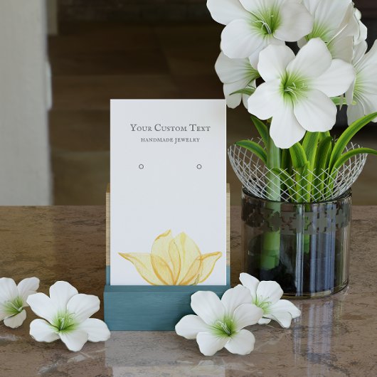 パステルイエローフラワージュエリーイヤリングディスプレイカード 名刺
