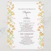 パステルイエローフローラ両面結婚式 プログラム (正面/裏面)