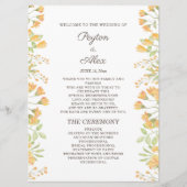 パステルイエローフローラ両面結婚式 プログラム (正面)