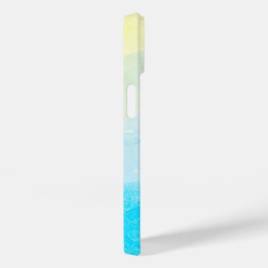 パステルイエローブルーウォーターカラーモノグラム名カスタム前 Case-Mate iPhoneケース (裏面 / 右)