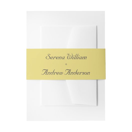 パステルイエロープレーンシンプルモダン結婚ズ 招待状ベリーバンド (正面例)