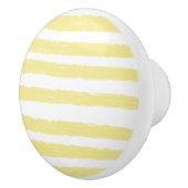 パステルイエローホワイトウォーター色のストライプ セラミックノブ (右)