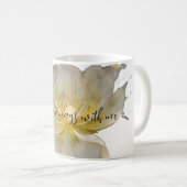 パステルイエローホワイト花模様 コーヒーマグカップ (正面右)