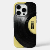 パステルイエローレトロビニールレコードカスタムネーム Case-Mate iPhoneケース (裏面)
