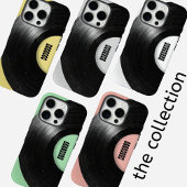 パステルイエローレトロビニールレコードカスタムネーム Case-Mate iPhoneケース