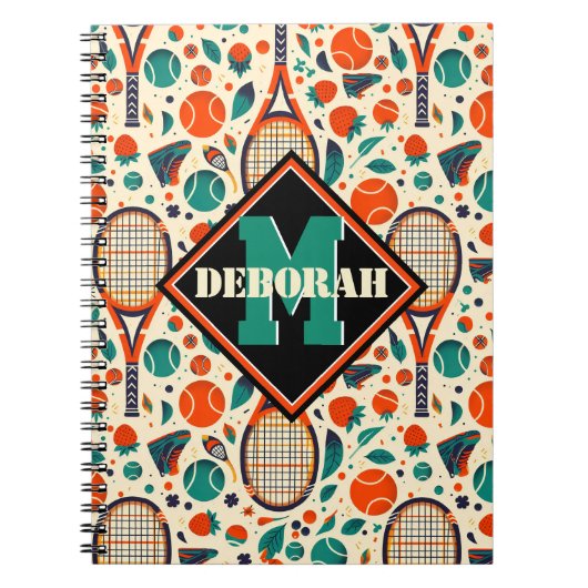 パステルイエロー🎾ヴィンテージテニスディライト🎾 ノートブック (正面)