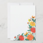 パステルイエロー春ダリアウェディングレセプション 招待状 (裏面)