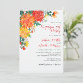 パステルイエロー春ダリア婚約パーティ 招待状 (スタンド正面)