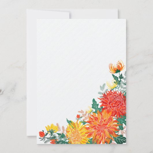 パステルイエロー春ダリア婚約パーティ 招待状 (裏面)