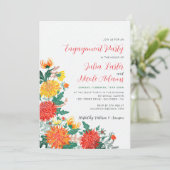 パステルイエロー春ダリア婚約パーティ 招待状 (スタンド正面)