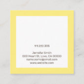 パステルイエロー水玉模様手作りジュエリーディスプレイ スクエア名刺 (裏面)