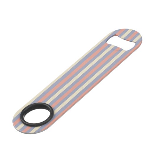 パステルイエロー、オレンジ、ブルーのストライプ スピード栓抜き (正面アングル)