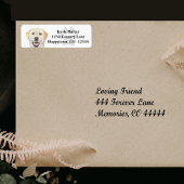 パステルイエロー・ラブラドール・レトリーバー差出人住所ラベル ラベル