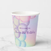 パステルイリジェスバルーンアーチ誕生日紙カップ 紙コップ (正面)
