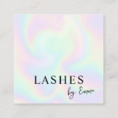 パステルイリジットホログラフィックレインボー抽象芸術 スクエア名刺 (正面)