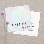 パステルイリジットホログラフィックレインボー抽象芸術 スクエア名刺