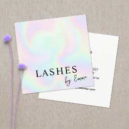 パステルイリジットホログラフィックレインボー抽象芸術 スクエア名刺