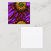 パステルインクフロー複雑なヒマワリ植物学 スクエア名刺 (正面/裏面)