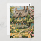 パステルイングリッシュコテージザカントリーサイド ポストカード (正面/裏面)