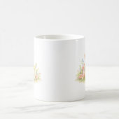 パステルイースターうさぎとイースター卵と春の花の水彩画 コーヒーマグカップ (中央)