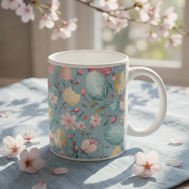 パステルイースターの花 デコレーション コーヒーマグカップ