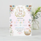 パステルイースターウサギイースターエッグハント 招待状 (スタンド正面)