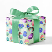 パステルイースターエッググリーンライトピンク白カラフル ラッピングペーパーシート