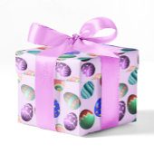 パステルイースターエッググリーンライトピンク白カラフル ラッピングペーパーシート