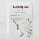 パステルイースターエッグハント招待状 | かわいい & お祭り 招待状 (正面)