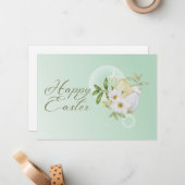 パステルイースターエッグフローラクリスチャンハッピーイースター ノートカード (正面/裏面インサイチュ)
