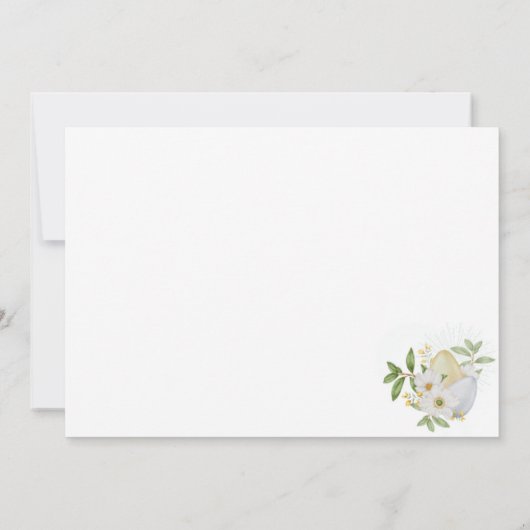 パステルイースターエッグフローラクリスチャンハッピーイースター ノートカード (裏面)