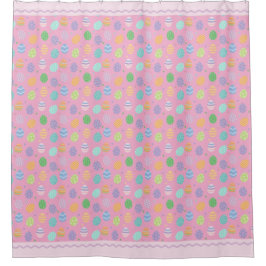 パステルイースターエッグ シャワーカーテン