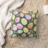 パステルイースターエッグ | 美しい春水色 クッション (ブランケット)