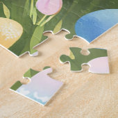 パステルイースターエッグ | 美しい春水色 ジグソーパズル (側面)