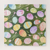 パステルイースターエッグ | 美しい春水色 ジグソーパズル (横)