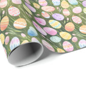パステルイースターエッグ | 美しい春水色 ラッピングペーパー (ロールコーナー)