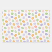 パステルイースターエッグ、花とストライプ ラッピングペーパーシート (正面)