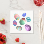 パステルイースターカラフル卵飾イースターエッグ スタンダードカクテルナプキン (インサイチュ)
