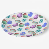 パステルイースターカラフル卵飾イースターエッグ ペーパープレート (アングル)
