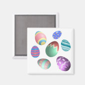 パステルイースターカラフル卵飾イースターエッグ マグネット (正面/裏面)