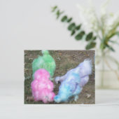 パステルイースターカラーのシルキーチキンを染めたネクタイ シーズンポストカード (スタンド正面)