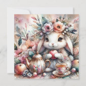 パステルイースターガーデンティーパーティーバニー シーズンカード (正面)