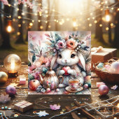 パステルイースターガーデンティーパーティーバニー シーズンカード