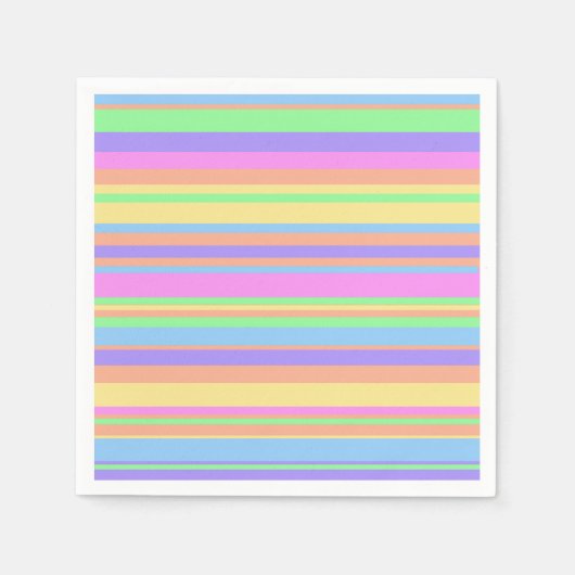 パステルイースターストライプズ スタンダードカクテルナプキン (正面)
