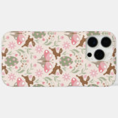 パステルイースターバニーと花柄 Case-Mate iPhoneケース (裏面 (横))