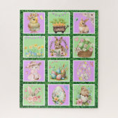 パステルイースターバニーカラーブロックパズル ジグソーパズル (縦)