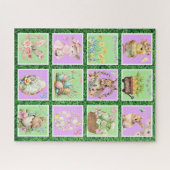 パステルイースターバニーカラーブロックパズル ジグソーパズル (横)