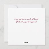 パステルイースターバニーフローラキャンドルイラストレーション シーズンカード (裏面)